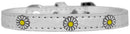 Dog, Puppy & Pet Designer Croc Widget Collar, "White Daisies"