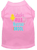 Pet Dog & Cat Shirt Screen Printed, "Chicks Rule, Bunnies Drool"