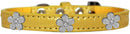 Dog, Puppy & Pet Designer Croc Widget Collar, "Silver Flowers"