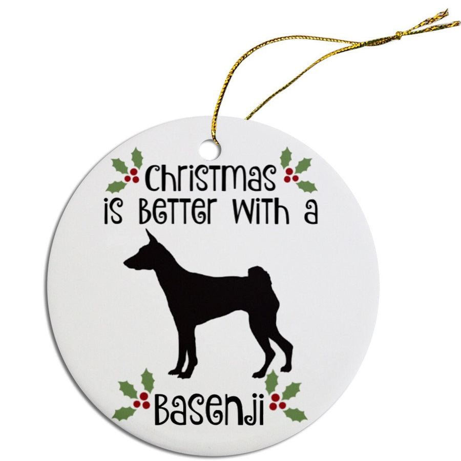 Christmas is Better with a Basenji Christmas Tree Ornament