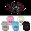 Pet, Dog & Cat Hoodie Rhinestone, "Fireworks"