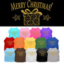 Christmas Screenprinted Dog Shirt, "Golden Christmas Present"