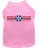 Pet Dog & Cat Shirt Screen Printed, "Patriotic Star Paw Print"