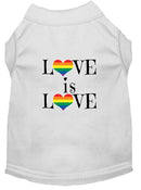 Pet Dog & Cat Shirt Screen Printed, "Love Is Love"