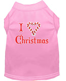 Christmas Screenprinted Dog Shirt, "I Heart Christmas"