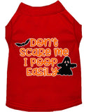 Halloween Pet Dog & Cat Shirt Screen Printed, "Don't Scare Me, I Poop Easily"