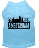 Pet Dog & Cat Shirt Screen Printed, "Amsterdam Skyline"