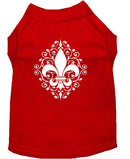 Pet Dog & Cat Shirt Screen Printed, "Henna Fleur De Lis"