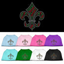 Christmas Pet Dog & Cat Shirt Rhinestone, "Holiday Fleur De Lis"