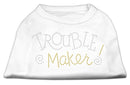 Pet Dog & Cat Shirt Rhinestone, "Trouble Maker"