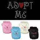 Pet, Dog & Cat Hoodie Rhinestone, "Adopt Me"