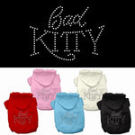 Pet, Dog & Cat Hoodie Rhinestone, "Bad Kitty"