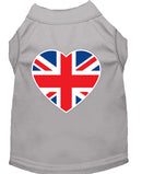 Pet Dog & Cat Shirt Screen Printed, "British Flag Heart"