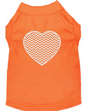 Pet Dog & Cat Shirt Screen Printed, "Chevron Heart"