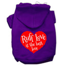 Pet Dog & Cat Hoodie Screen Printed, "Ruff Love"