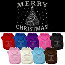 Christmas Pet Dog & Cat Hoodie Screen Printed, "Shimmer Christmas Tree"