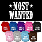 Pet Dog & Cat Hoodie Screen Printed, "Most Wanted"