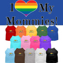 Pet Dog & Cat Shirt Screen Printed, "I Heart My Mommies"