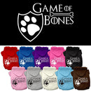 Pet Dog & Cat Hoodie Screen Printed, "Game of Bones"