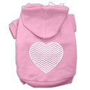 Pet Dog & Cat Hoodie Screen Printed, "Chevron Heart"