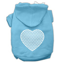 Pet Dog & Cat Hoodie Screen Printed, "Chevron Heart"