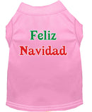 Christmas Screenprinted Dog Shirt, "Feliz Navidad"