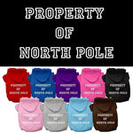 Christmas Pet Dog & Cat Hoodie Screen Printed, "Property of North Pole"