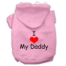 Pet, Dog & Cat Hoodie Screen Printed, "I Love My Daddy"