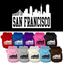 Pet Dog & Cat Hoodie Screen Printed, "San Francisco Skyline"