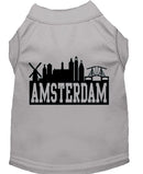 Pet Dog & Cat Shirt Screen Printed, "Amsterdam Skyline"