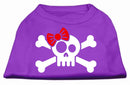 Pet Dog & Cat Shirt Screen Printed, "Skull Crossbones Bow"