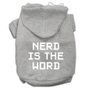 Pet Dog & Cat Hoodie Screen Printed, "Nerd Is The Word"