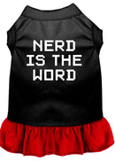 Pet Dog & Cat Dress Screen Printed, "Nerd Is The Word"