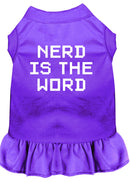 Pet Dog & Cat Dress Screen Printed, "Nerd Is The Word"