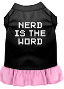 Pet Dog & Cat Dress Screen Printed, "Nerd Is The Word"