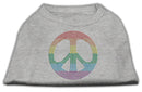 Pet Dog & Cat Shirt Rhinestone, "Rainbow Peace Sign"