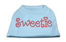 Pet Dog & Cat Shirt Rhinestone, "Sweetie"