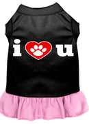 Dog Dress, Screen Printed, "I Heart You"