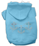 Pet Dog & Cat Hoodie Rhinestone, "Anchors"