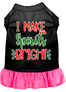 Christmas Pet Dog & Cat Dress Screen Printed, "I Make Spirits Bright"