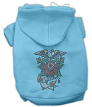 Pet, Dog & Cat Hoodie Nailhead Rhinestone, "Eagle Rose"