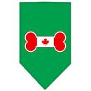 Pet and Dog Bandana Screen Printed, "Bone Shaped Canadian Flag"