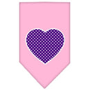 Pet and Dog Bandana Screen Printed, "Purple Swiss Dot Heart"
