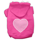 Pet Dog & Cat Hoodie Screen Printed, "Chevron Heart"