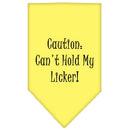 Pet and Dog Bandana Screen Printed, "Caution: Can't Hold My Licker"