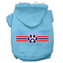 Pet Dog & Cat Hoodie Screen Printed, "Patriotic Star Paw"