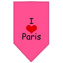 Pet and Dog Bandana Screen Printed, "I Love Paris"