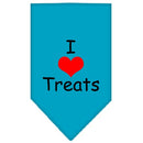 Pet and Dog Bandana Screen Printed, "I Love Treats"