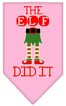 Christmas Pet and Dog Bandana Screen Printed, "The Elf Did It"