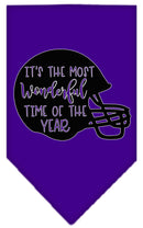 Pet and Dog Bandana Screen Printed, "It's The Most Wonderful Time Of The Year (Football)"
